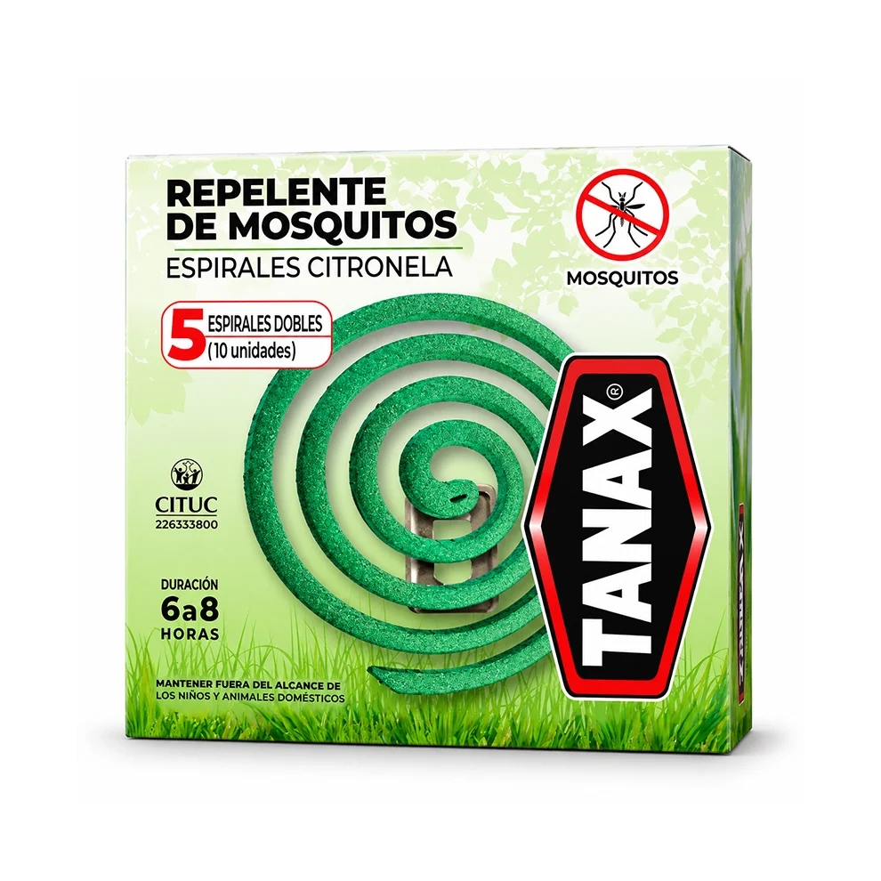Repelente De Mosquitos Tanax Espirales 5 Unid.